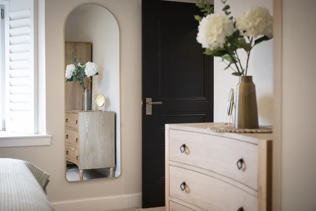 Master bedroom dresser and mirror